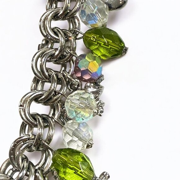 Her Royal Highness PRINCESS Charm Bracelet – Silver Tone, Crystal Beads, Toggle - Picture 2 of 11